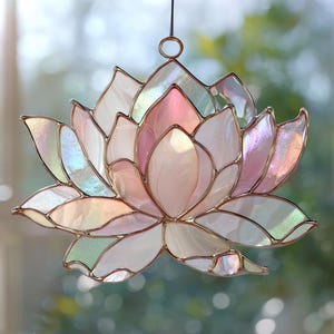 Sacred Lotus Suncatcher Acrylic for Peaceful Home